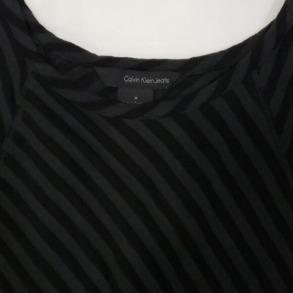 Calvin Klein black on black stripe top - Picture 2 of 4